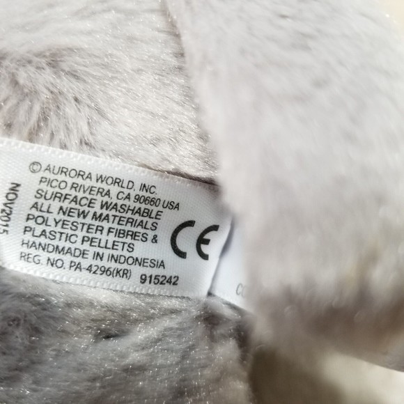 Elephant Plush Aurora Destination Nation Gray Purple Ears Stuffed Animal Toy - Picture 8 of 12